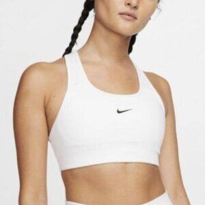 Nike Dri-FIT Swoosh Medium Support Racerback Sports Bra White XXL Women’s